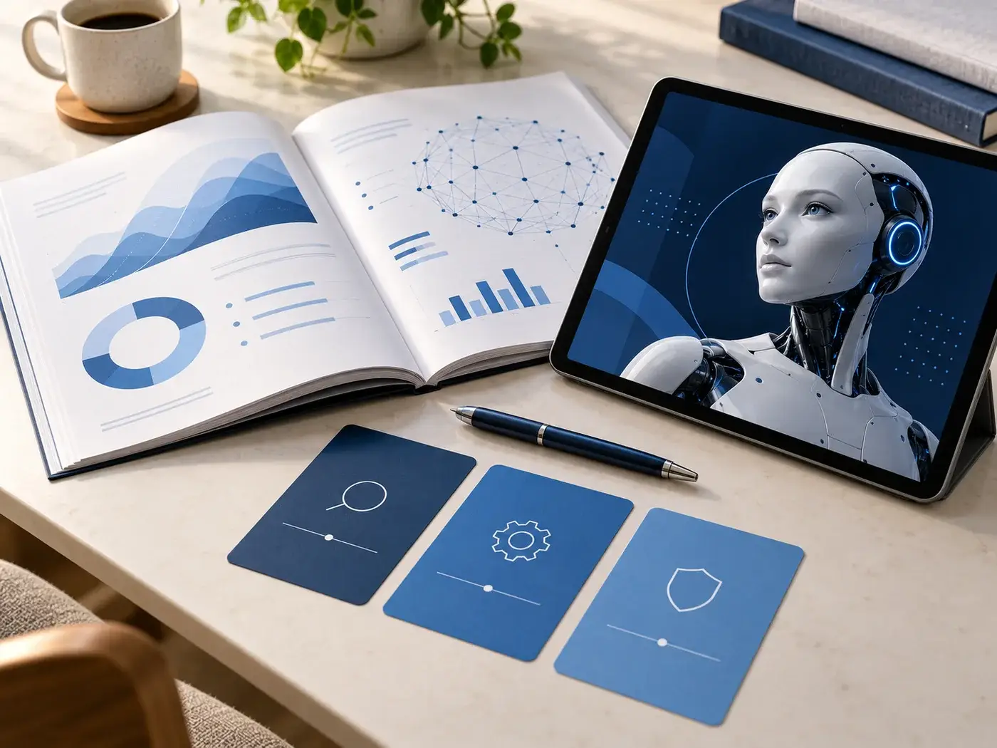 Research booklet and tablet for getting started with AI guidance